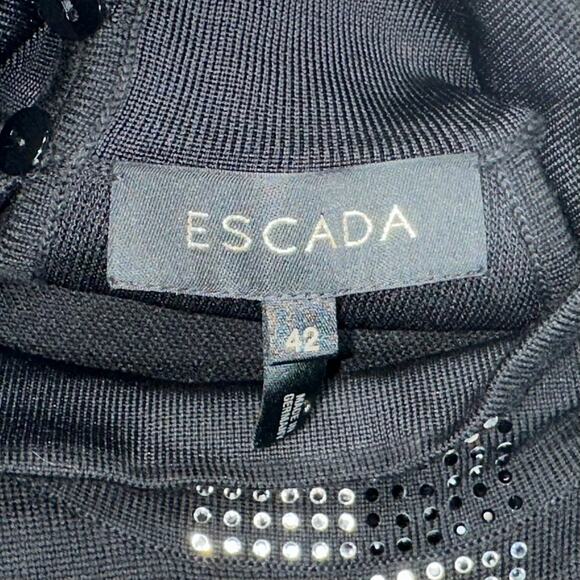 Escada Wool Blend Rhinestone Halter Sleeveless Top Size US 12 - Picture 3 of 9